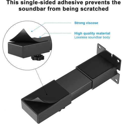  Notiela Adjustable Soundbar Wall Mount Bracket Universal Soundbar Mount Shelf for Yamaha, Samsung, Onn, Roku, JBL, Polk Audio, Vizio, Sony, Bose and More Sound Bar Mounts Mounting Brackets