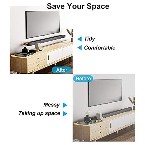  Notiela Universal Soundbar Wall Mount Brackets Floating Shelf for Samsung, Sony, Insignia, Nakamichi, Polk Audio, Vizio, Roku, Bose, Onn Sound Bar Mounts Mounting Bracket Soundbar Mount