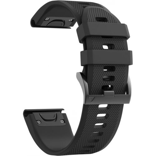  [아마존베스트]NotoCity Compatible Fenix 5 Band 22mm Width Soft Silicone Watch Strap for Fenix 5/Fenix 5 Plus/Forerunner 935/Forerunner 945/Approach S60/Quatix 5(Black)