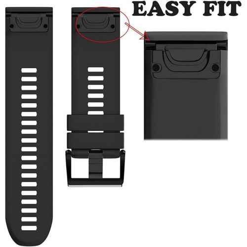  [아마존베스트]NotoCity Compatible Fenix 5 Band 22mm Width Soft Silicone Watch Strap for Fenix 5/Fenix 5 Plus/Forerunner 935/Forerunner 945/Approach S60/Quatix 5(Black)