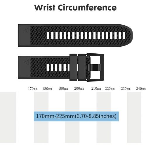  [아마존베스트]NotoCity Compatible Fenix 5 Band 22mm Width Soft Silicone Watch Strap for Fenix 5/Fenix 5 Plus/Forerunner 935/Forerunner 945/Approach S60/Quatix 5(Black)