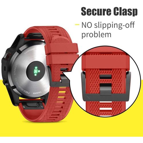  [아마존베스트]Notocity Compatible Fenix 5X Band 26mm Width Soft Silicone Watch Strap for Fenix 5X Plus/Fenix 6X/Fenix 6X Pro/Fenix 3/Fenix 3 HR/Tactix/Descent MK1/D2 Delta PX/D2 Charlie-3pcs