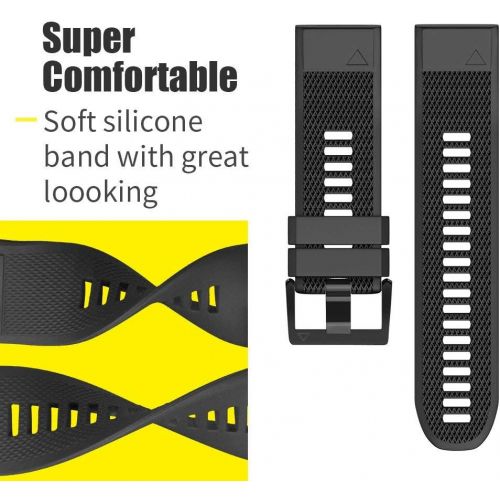  [아마존베스트]Notocity Compatible Fenix 5X Band 26mm Width Soft Silicone Watch Strap for Fenix 5X Plus/Fenix 6X/Fenix 6X Pro/Fenix 3/Fenix 3 HR/Tactix/Descent MK1/D2 Delta PX/D2 Charlie-3pcs