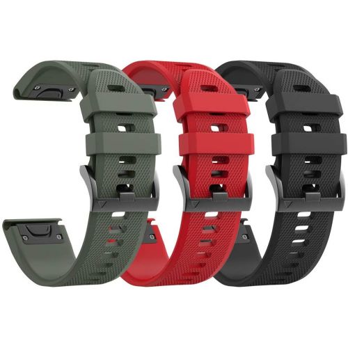  [아마존베스트]Notocity Compatible Fenix 5X Band 26mm Width Soft Silicone Watch Strap for Fenix 5X Plus/Fenix 6X/Fenix 6X Pro/Fenix 3/Fenix 3 HR/Tactix/Descent MK1/D2 Delta PX/D2 Charlie-3pcs