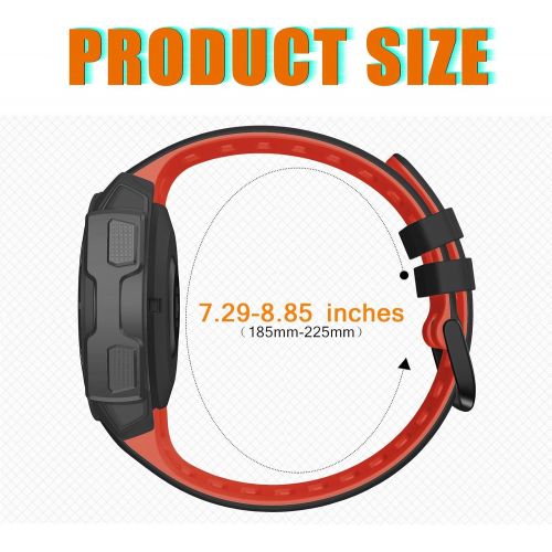  NotoCity for Garmin Instinct Band Silicone Replacement Watch Band Compatible with Garmin Instinct 2/ Solar/ Tactical(black-red)