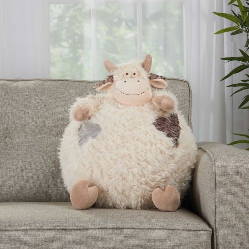  Nourison Snuggle Buddies 16 Oversized Cow Plush Pouf Pillow