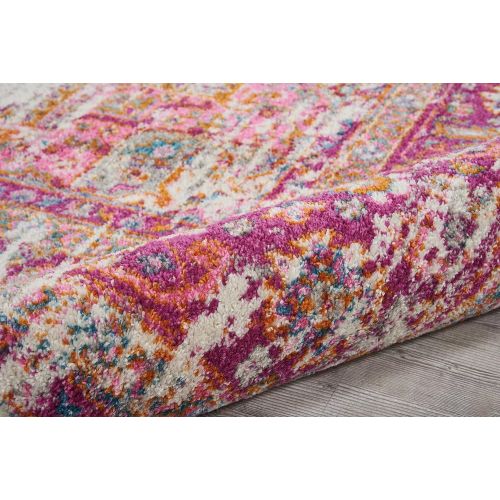  Nourison PSN03 Passion Traditional Bright Colorful Area Rug 8 x 10 IVORY/FUSHIA