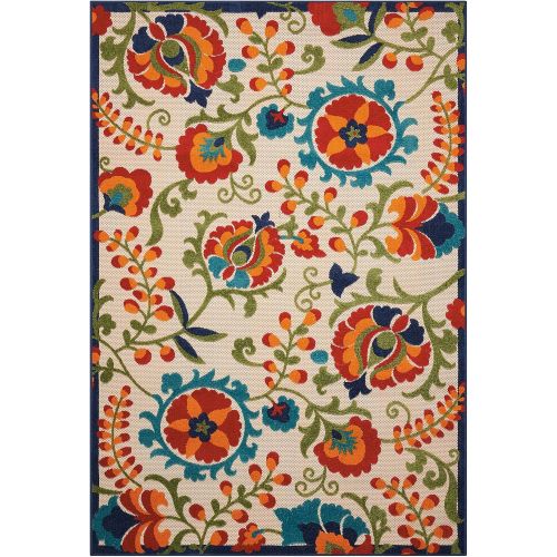  Nourison Aloha Multicolor Indoor/Outdoor Area Rug 3 Feet 6 Inches by 5 Feet 6 Inches, 36X56