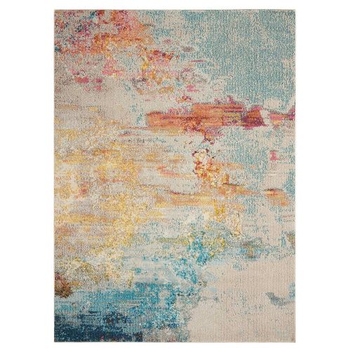  Nourison Celestial Modern Abstract Area Rug, 53 x 73, Multicolor Grey