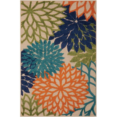  Nourison Aloha (ALH05) Multicolor Rectangle Area Rug, 3-Feet 6-Inches by 5-Feet 6-Inches (36 x 56)