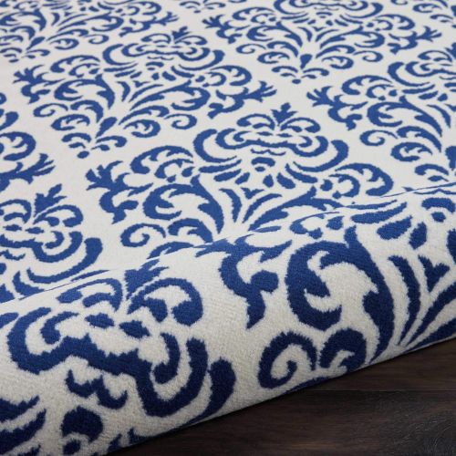  Nourison GRF06 Grafix WhiteBlue Area Rug 6 x 9, 6X9