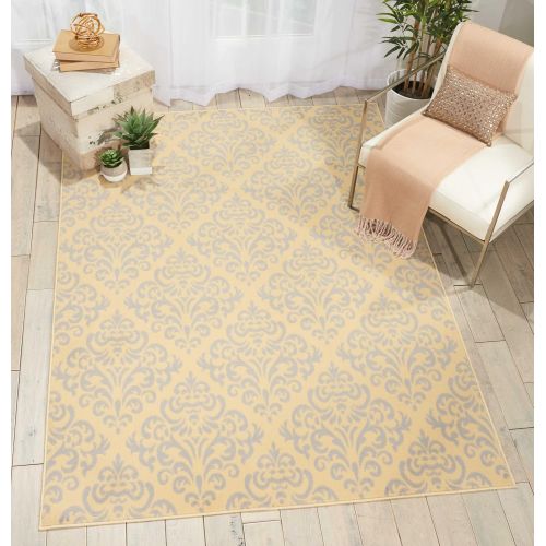  Nourison GRF06 Grafix WhiteBlue Area Rug 6 x 9, 6X9