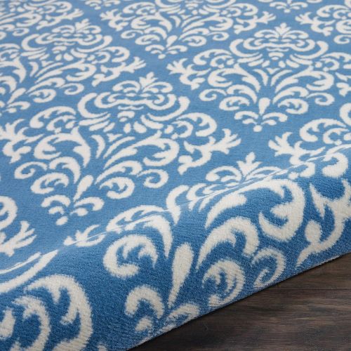  Nourison GRF06 Grafix WhiteBlue Area Rug 6 x 9, 6X9