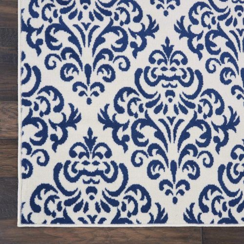  Nourison GRF06 Grafix WhiteBlue Area Rug 6 x 9, 6X9