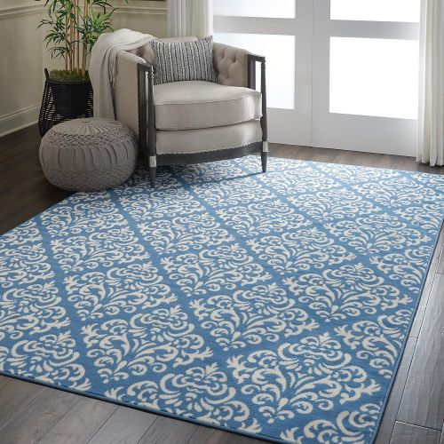  Nourison GRF06 Grafix WhiteBlue Area Rug 6 x 9, 6X9