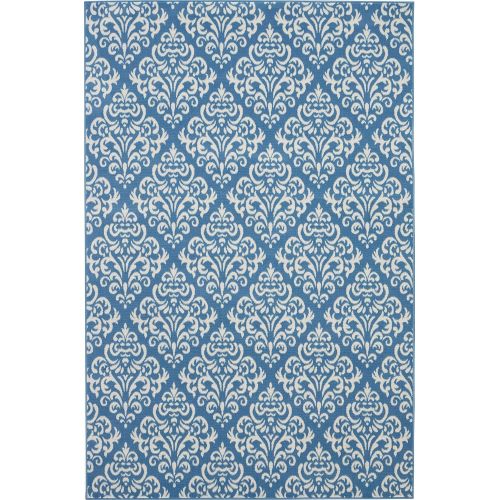  Nourison GRF06 Grafix WhiteBlue Area Rug 6 x 9, 6X9