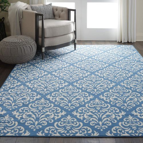  Nourison GRF06 Grafix WhiteBlue Area Rug 6 x 9, 6X9