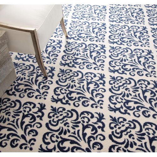  Nourison GRF06 Grafix WhiteBlue Area Rug 6 x 9, 6X9