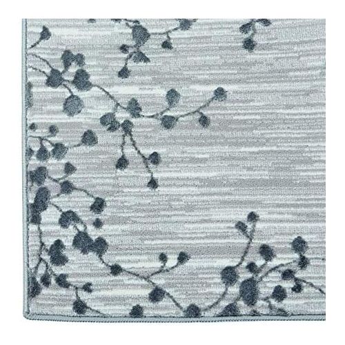  Nourison Urban Chic Grey Modern botanical Area Rug 22 x 73