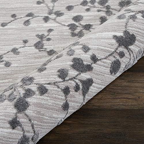  Nourison Urban Chic Grey Modern botanical Area Rug 22 x 73