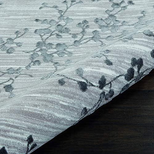  Nourison Urban Chic Grey Modern botanical Area Rug 22 x 73