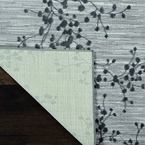  Nourison Urban Chic Grey Modern botanical Area Rug 22 x 73