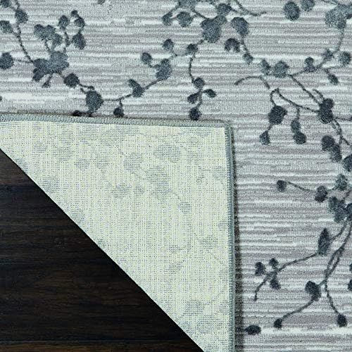  Nourison Urban Chic Grey Modern botanical Area Rug 22 x 73