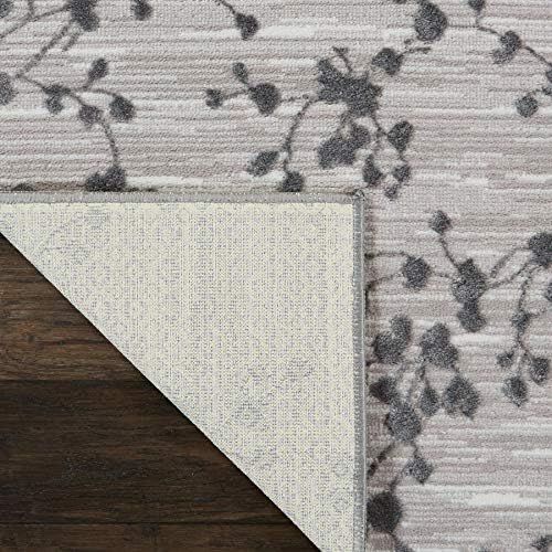  Nourison Urban Chic Grey Modern botanical Area Rug 22 x 73