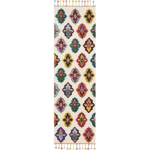  Nourison MCB06 Moroccan Casbah Plush Global IvoryMulticolor Shag Area Rug 67 x 96