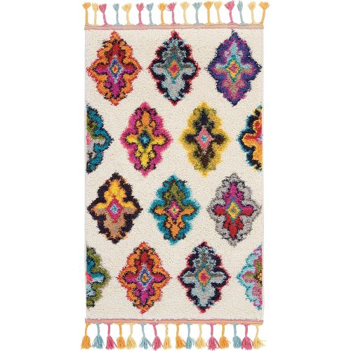  Nourison MCB06 Moroccan Casbah Plush Global IvoryMulticolor Shag Area Rug 67 x 96