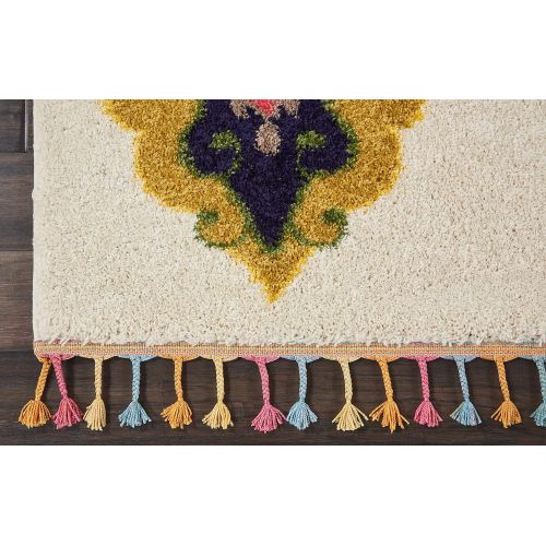  Nourison MCB06 Moroccan Casbah Plush Global IvoryMulticolor Shag Area Rug 67 x 96