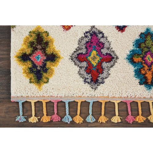  Nourison MCB06 Moroccan Casbah Plush Global IvoryMulticolor Shag Area Rug 67 x 96