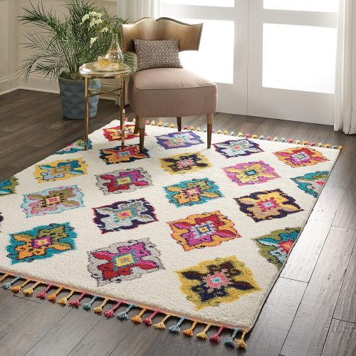  Nourison MCB06 Moroccan Casbah Plush Global IvoryMulticolor Shag Area Rug 67 x 96