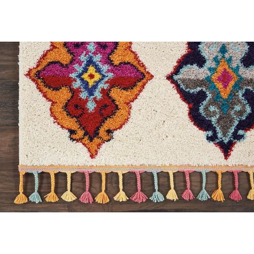  Nourison MCB06 Moroccan Casbah Plush Global IvoryMulticolor Shag Area Rug 67 x 96