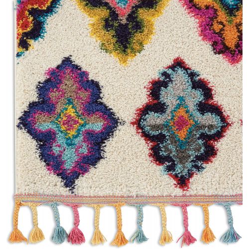  Nourison MCB06 Moroccan Casbah Plush Global IvoryMulticolor Shag Area Rug 67 x 96