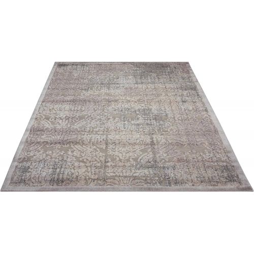  Nourison Graphic Illusions (GIL09) Grey Rectangle Area Rug, 5-Feet 3-Inches by 7-Feet 5-Inches (53 x 75)