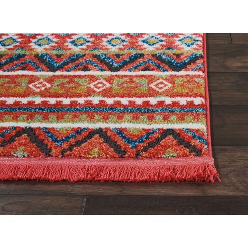  Nourison Tribal Decor TRL04 Traditional Colorful Orange Area Rug 3 Feet 11 Inches by 6 Feet 2 Inches, 311X62