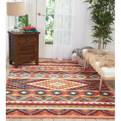  Nourison Tribal Decor TRL04 Traditional Colorful Orange Area Rug 3 Feet 11 Inches by 6 Feet 2 Inches, 311X62