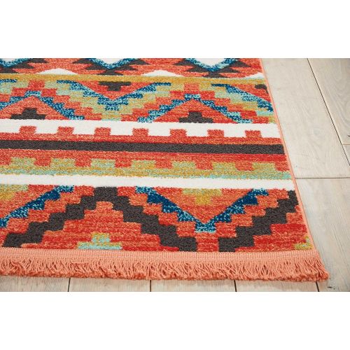  Nourison Tribal Decor TRL04 Traditional Colorful Orange Area Rug 3 Feet 11 Inches by 6 Feet 2 Inches, 311X62