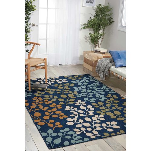  Nourison CRB01 Caribbean Indoor Outdoor Area Rug, 53 x 75, Navy