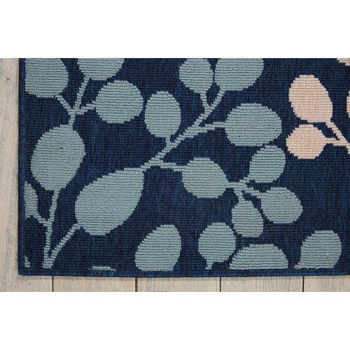  Nourison CRB01 Caribbean Indoor Outdoor Area Rug, 53 x 75, Navy