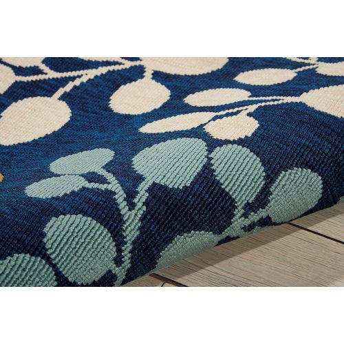  Nourison CRB01 Caribbean Indoor Outdoor Area Rug, 53 x 75, Navy