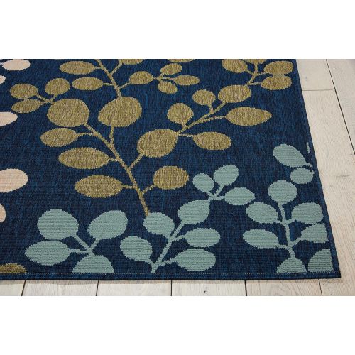  Nourison CRB01 Caribbean Indoor Outdoor Area Rug, 53 x 75, Navy