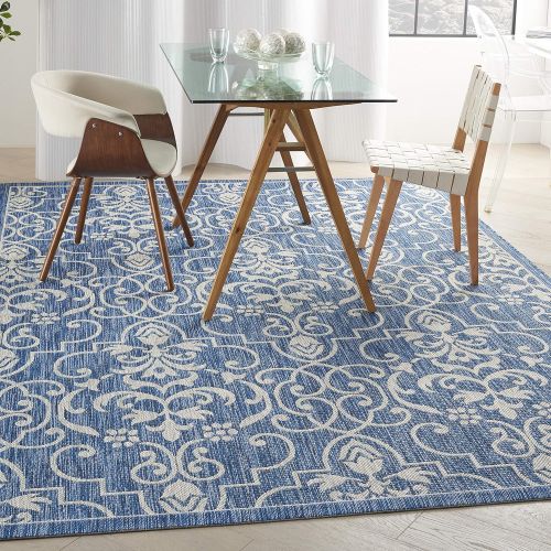  Nourison Garden Party GRD04 Denim IndoorOutdoor Area Rug 5 Feet 3 Inches by 7 Feet 3 Inches, 53X73