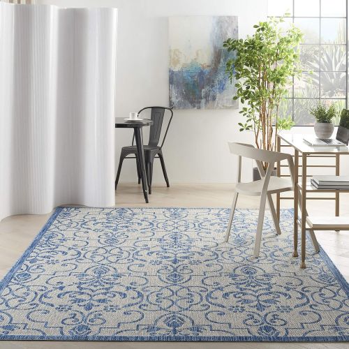  Nourison Garden Party GRD04 Denim IndoorOutdoor Area Rug 5 Feet 3 Inches by 7 Feet 3 Inches, 53X73