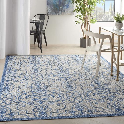  Nourison Garden Party GRD04 Denim IndoorOutdoor Area Rug 5 Feet 3 Inches by 7 Feet 3 Inches, 53X73