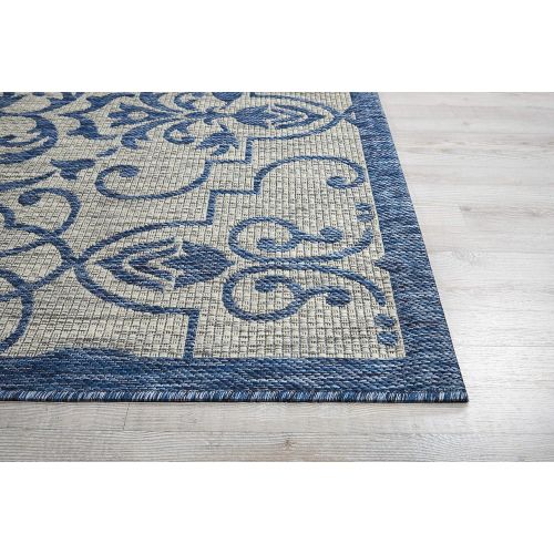  Nourison Garden Party GRD04 Denim IndoorOutdoor Area Rug 5 Feet 3 Inches by 7 Feet 3 Inches, 53X73