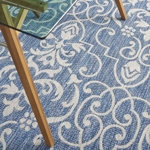  Nourison Garden Party GRD04 Denim IndoorOutdoor Area Rug 5 Feet 3 Inches by 7 Feet 3 Inches, 53X73