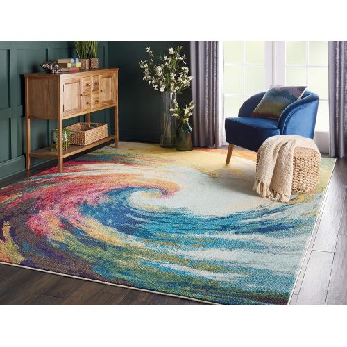  Nourison Celestial Modern Bohemian Wave Multicolored Area Rug, 311 x 511