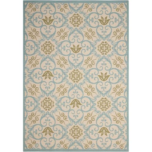  Nourison Caribbean (CRB02) Navy Rectangle Area Rug, 5-Feet 3-Inches by 7-Feet 5-Inches (53 x 75)